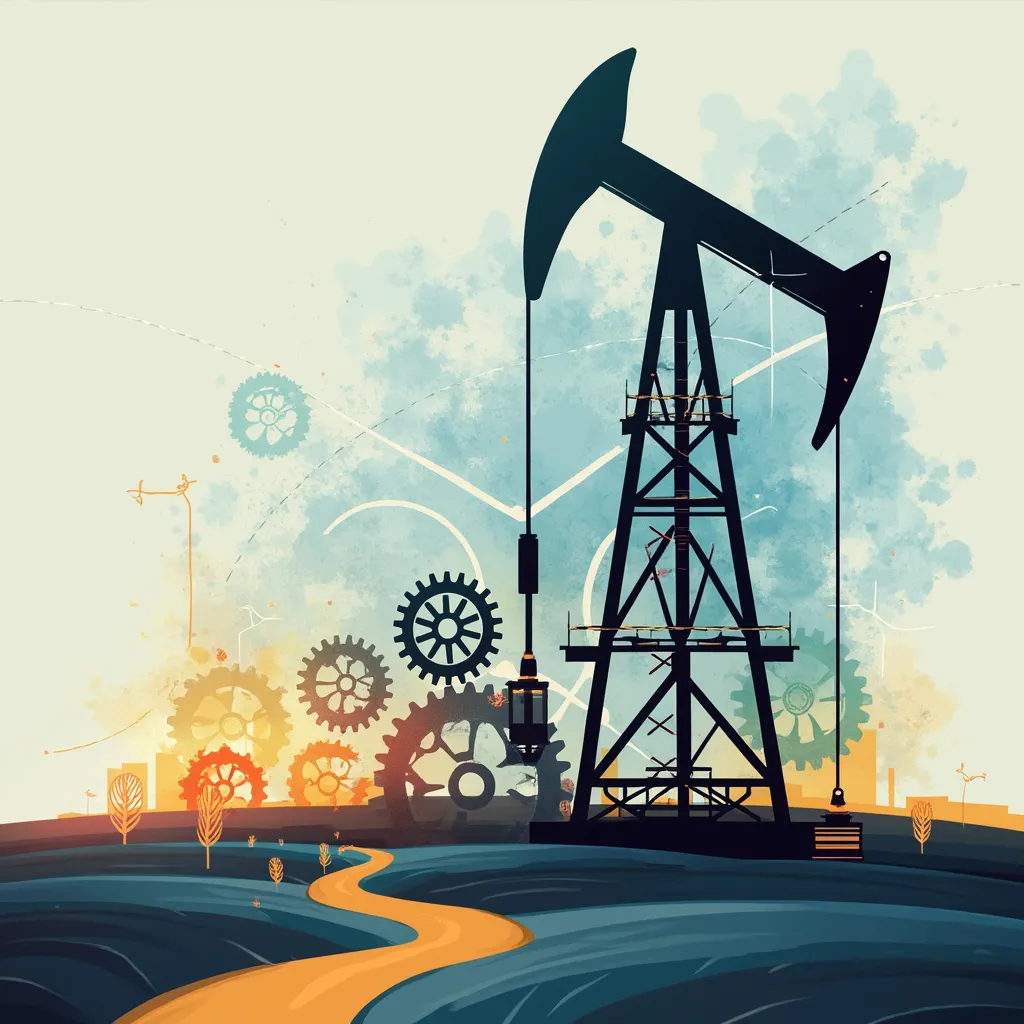 Representación abstracta de la visión futura en la industria petrolera